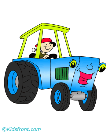Happy Tractor Coloring Pages